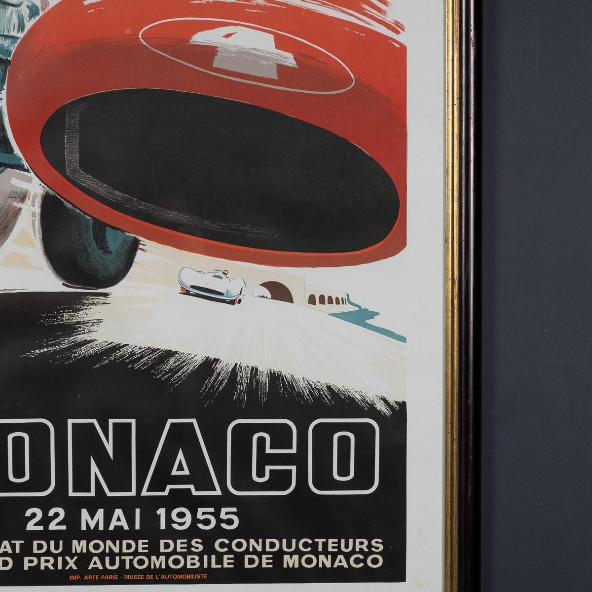 photo furniture Vintage 20th Century Framed 1955 Monaco Grand Prix Poster By Jean Ramel C.1985