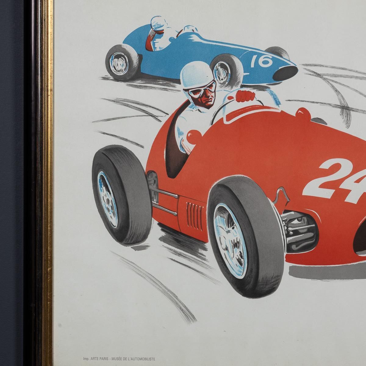 photo furniture Vintage 20thc Framed 1956 Monaco Grand Prix Poster By Jean Ramel C.1985
