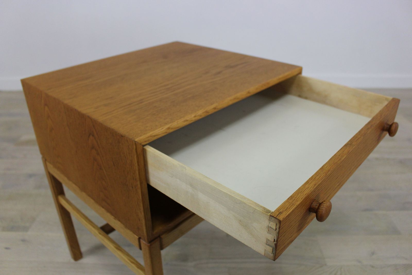 1960’s Light Oak Bedside Table Model Casino By Tingstroms photo for sale