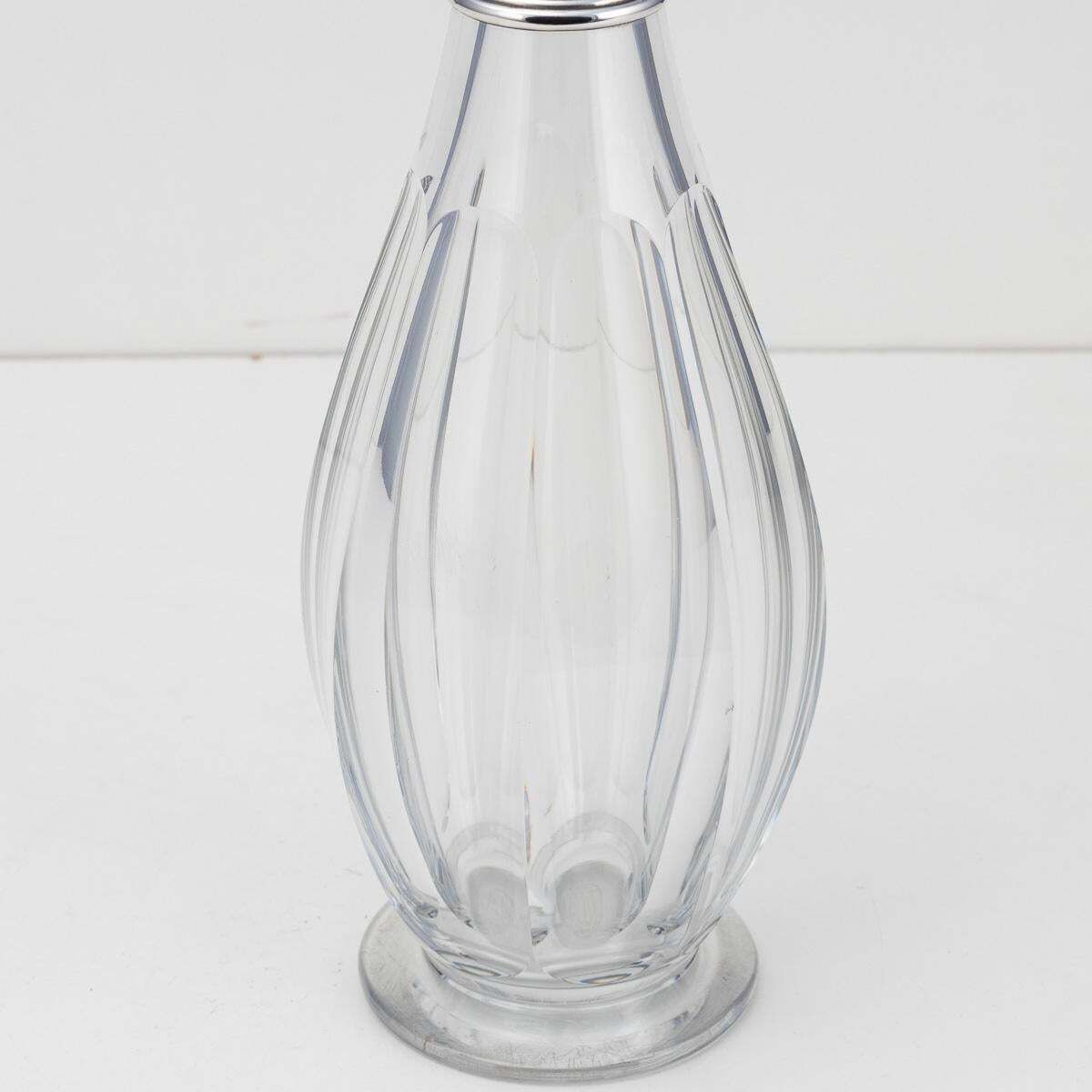 Stunning 20thc French Art Deco Solid Silver & Baccarat Crystal Decanter C.1920 photo vintage