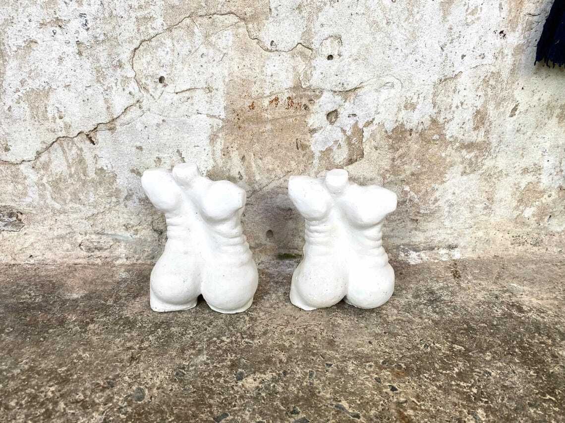 Pair Of Vintage Artist's Sculpture Still Life Study Figurine Bust photo vinterior