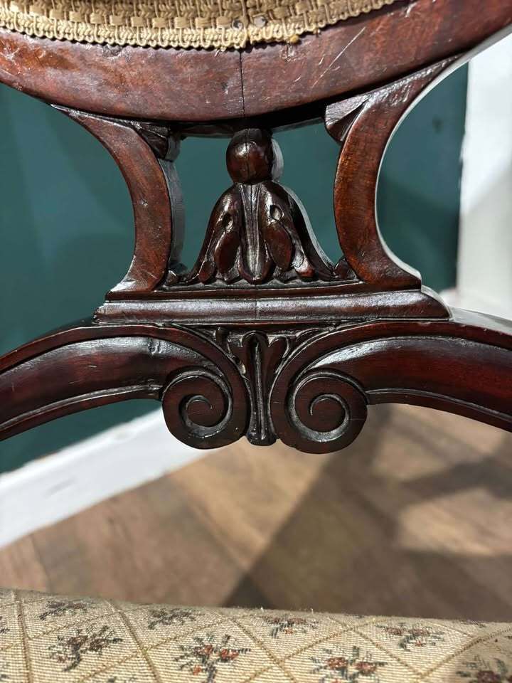 Pair Of Antique Mahogany Framed Drawing Room Chairs photo buy
