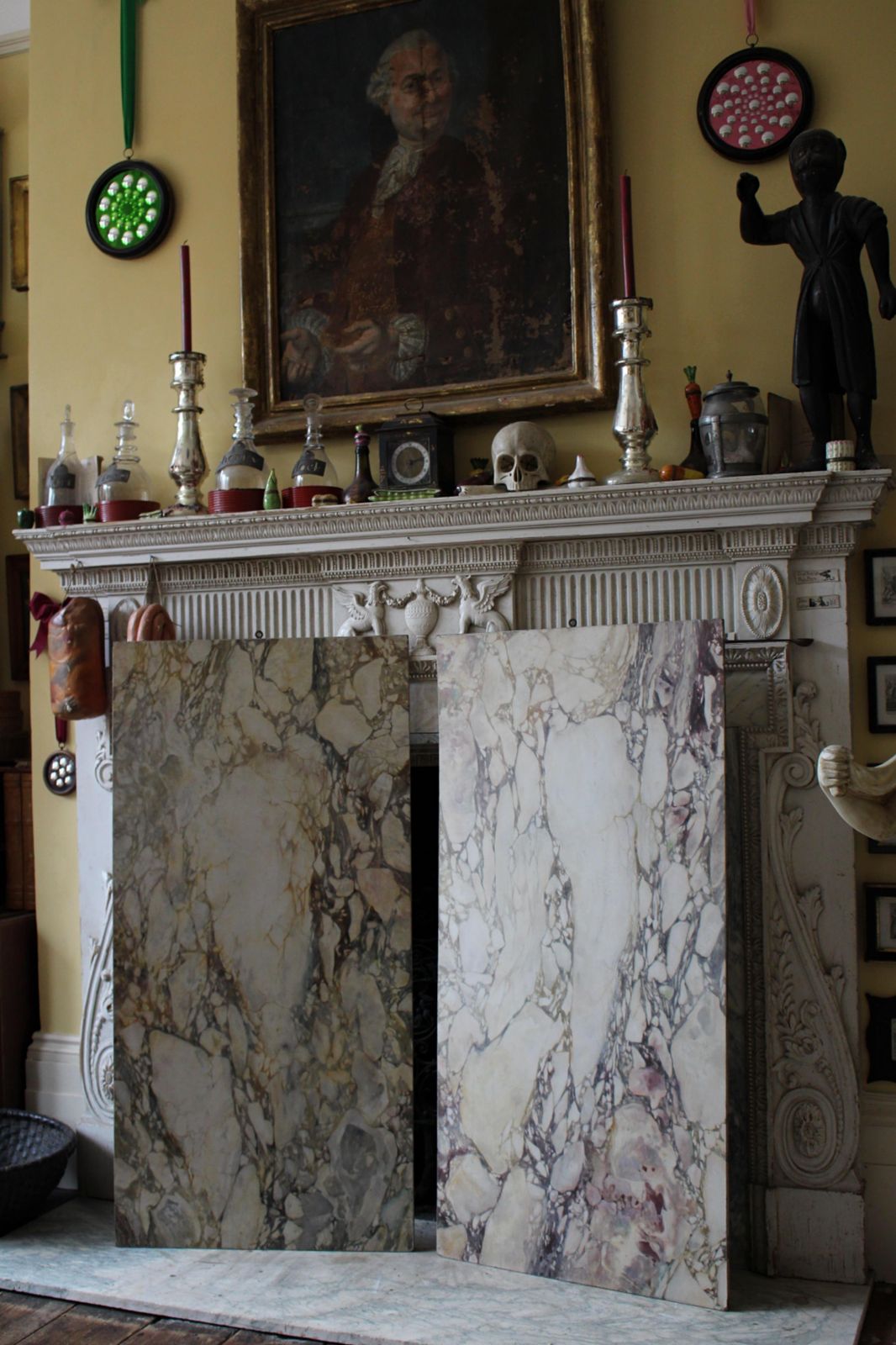 20th Century Pair Of Faux Painted Breccia Marble Panels Grand Tour County House photo furniture