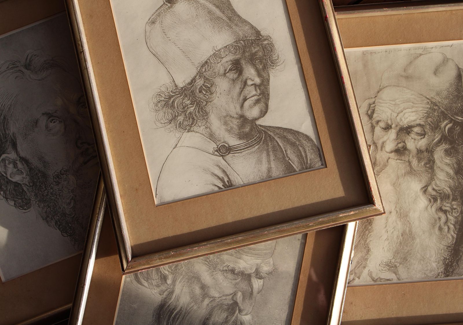 Early 20th Collection Of Four Silver Gilt Framed Da Vinci Portrait Prints photo for sale