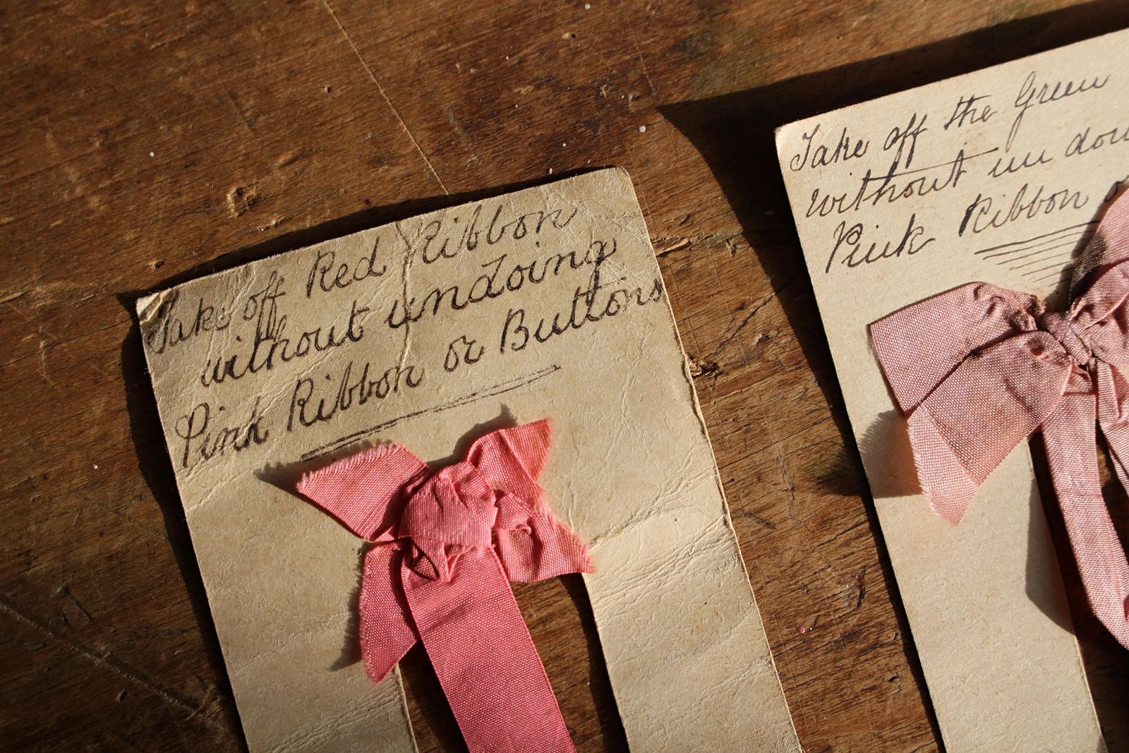 Early 20th Century Pair Of Ribbon & Button Puzzles Parlour Game photo vintage