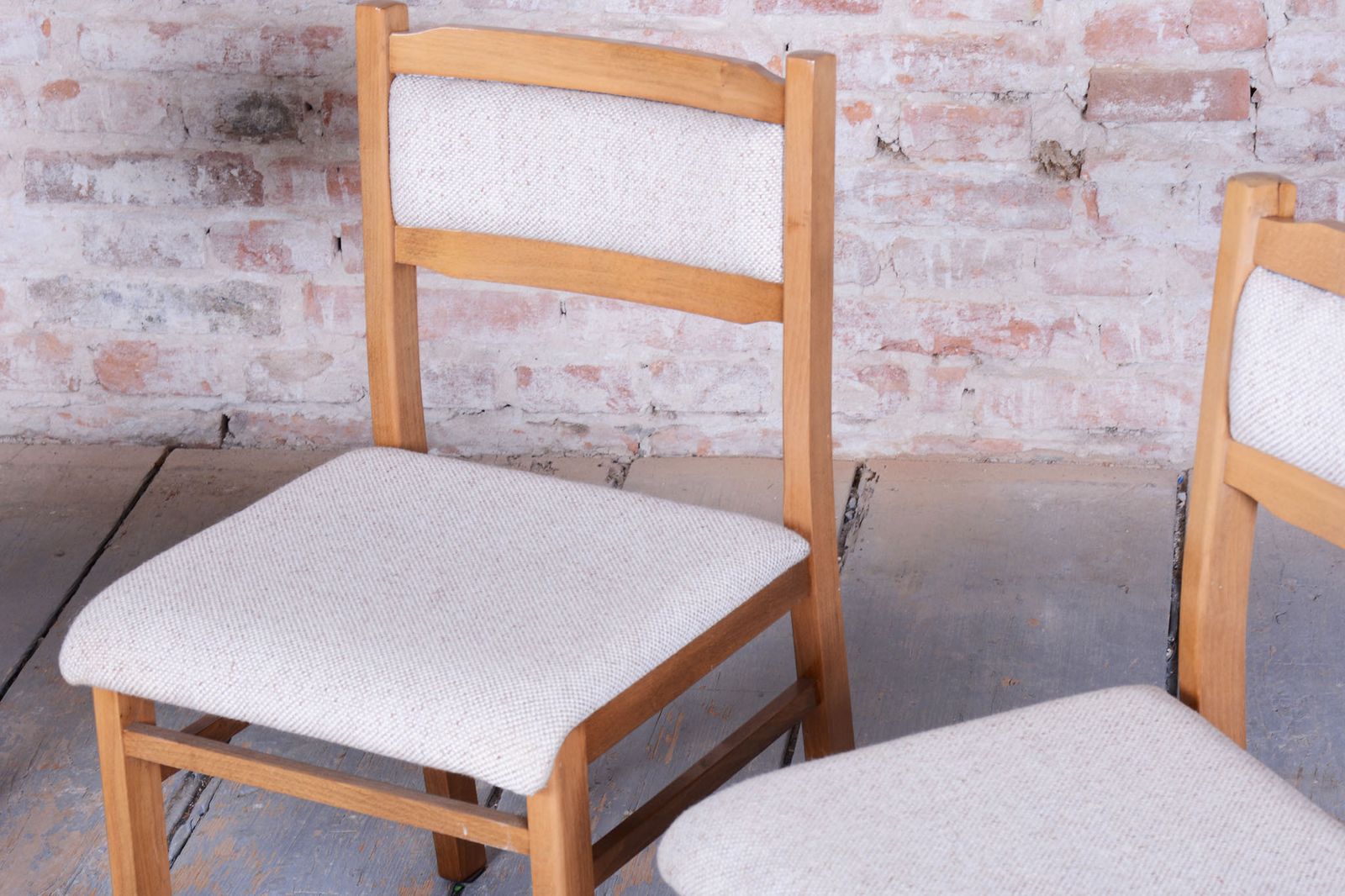 photo vinterior Set Of Four Original Mid Century Dining Chairs, Beech, Czech, 1960s