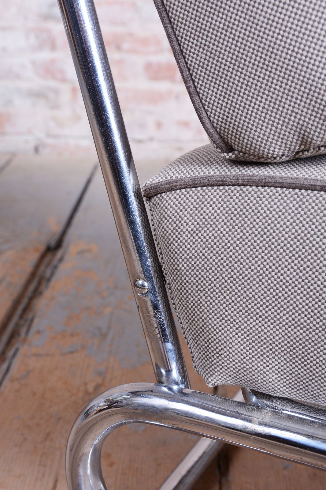 Restored Bauhaus Double Suspension Chair, Halabala, Up Zavody, Oak, Czech, 1930s photo Furniture