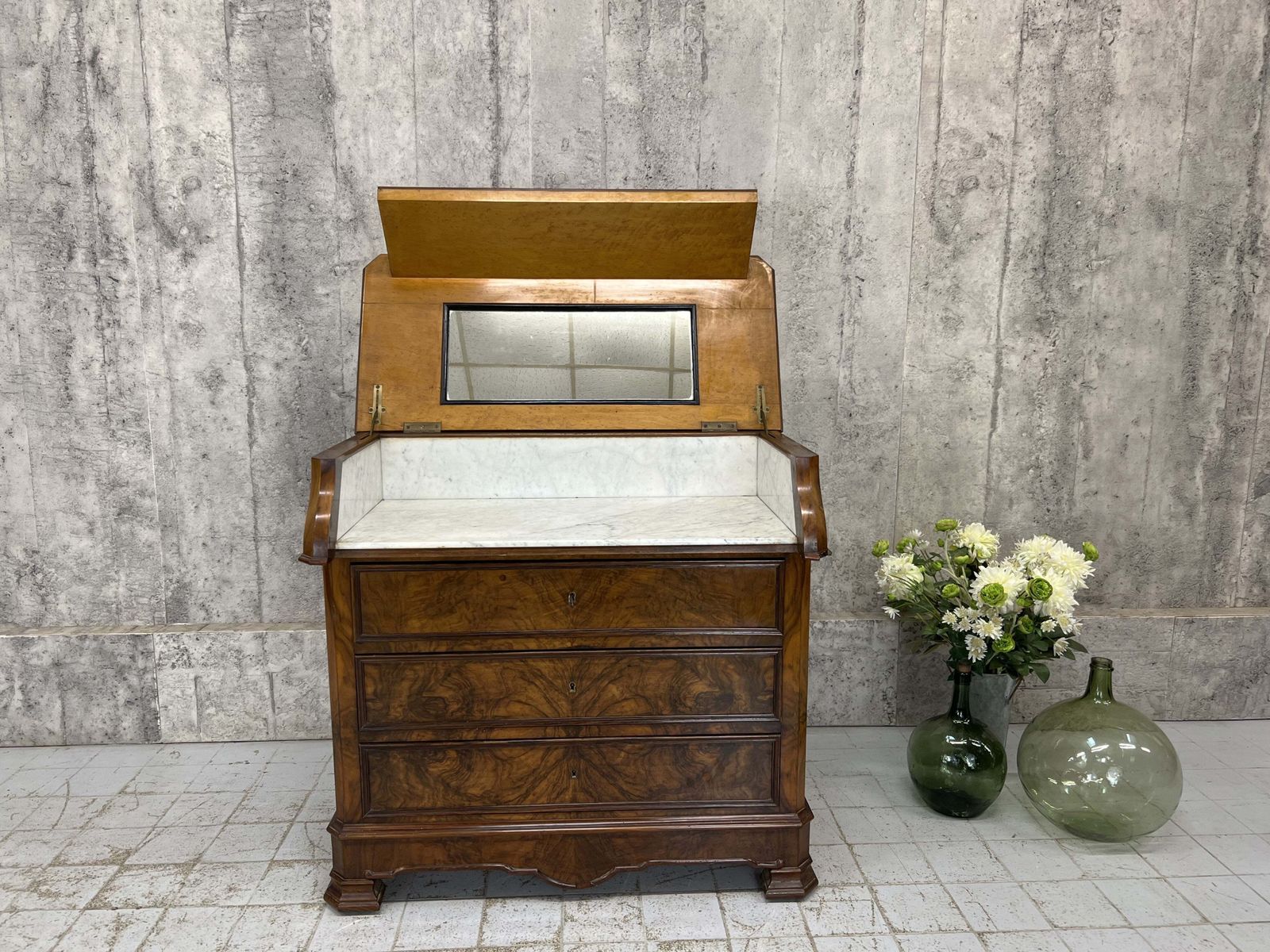 Trans Atlantic Liner Marble Chest Of Drawers Wash Stand With Opening Lid