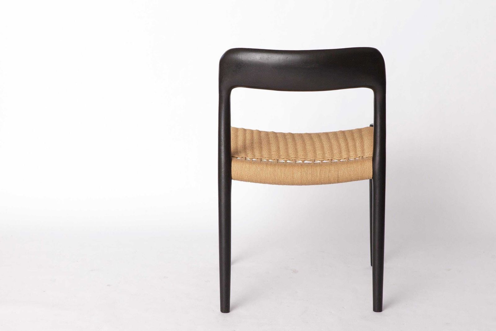 Niels Møller Model 75 Chair In Black Oak With Danish Cord, 1960s Mid Century Modern Scandinavian Design photo buy