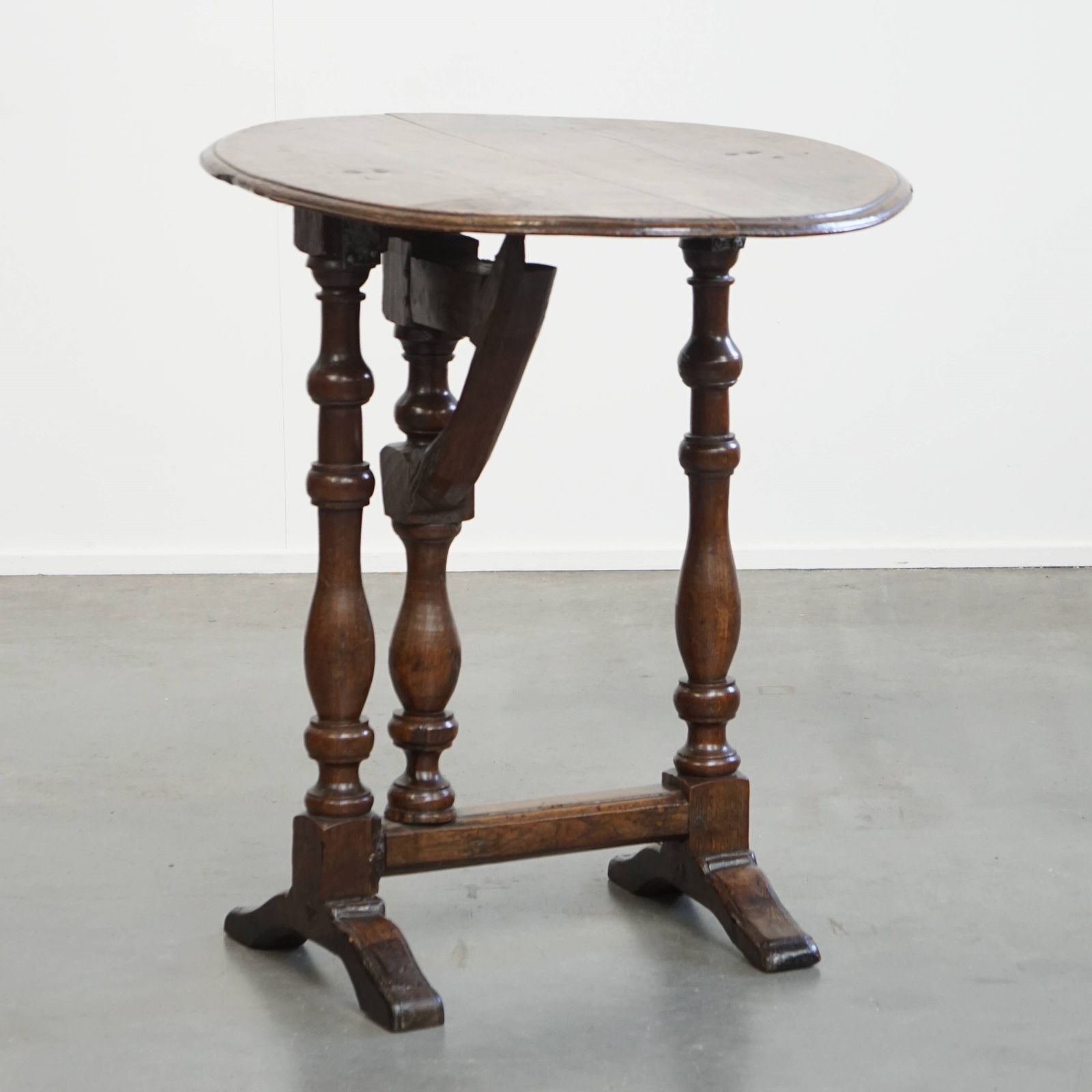 Unique Early 17th Century Antique Folding/Side Table With A Beautiful Patina