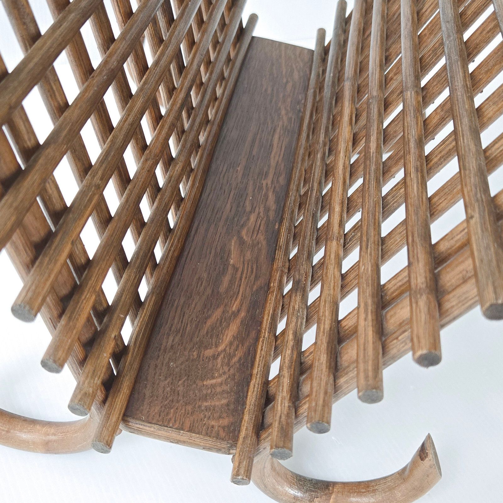 Stunning Vintage 1960s Bamboo & Rattan Magazine Rack 60s 60s photo vinterior