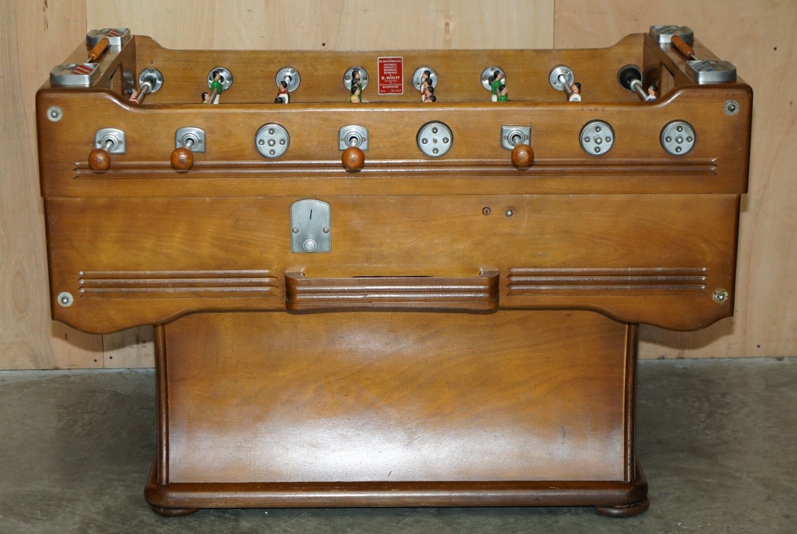 Antique French Cir 1920's R Wolff Les Jeux Automatiques Football Foosball Table photo furniture