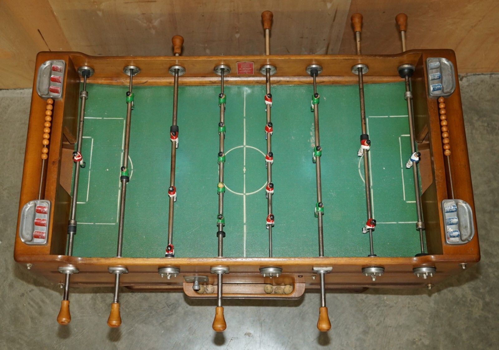Antique French Cir 1920's R Wolff Les Jeux Automatiques Football Foosball Table photo for sale