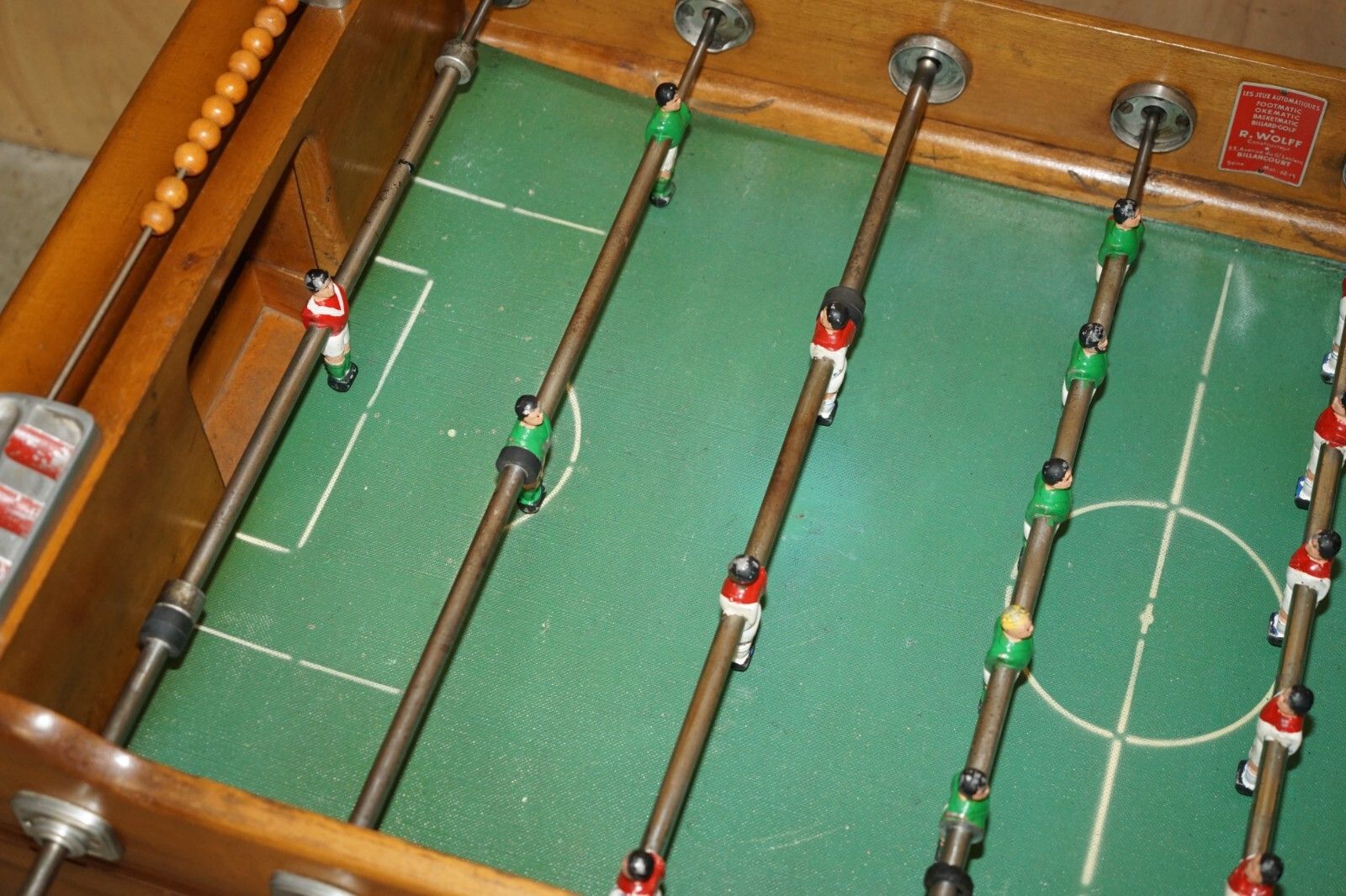 Antique French Cir 1920's R Wolff Les Jeux Automatiques Football Foosball Table photo vinterior