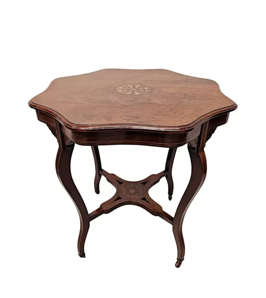 A Stunning Edwardian Inlaid Occasional Or Lamp Table