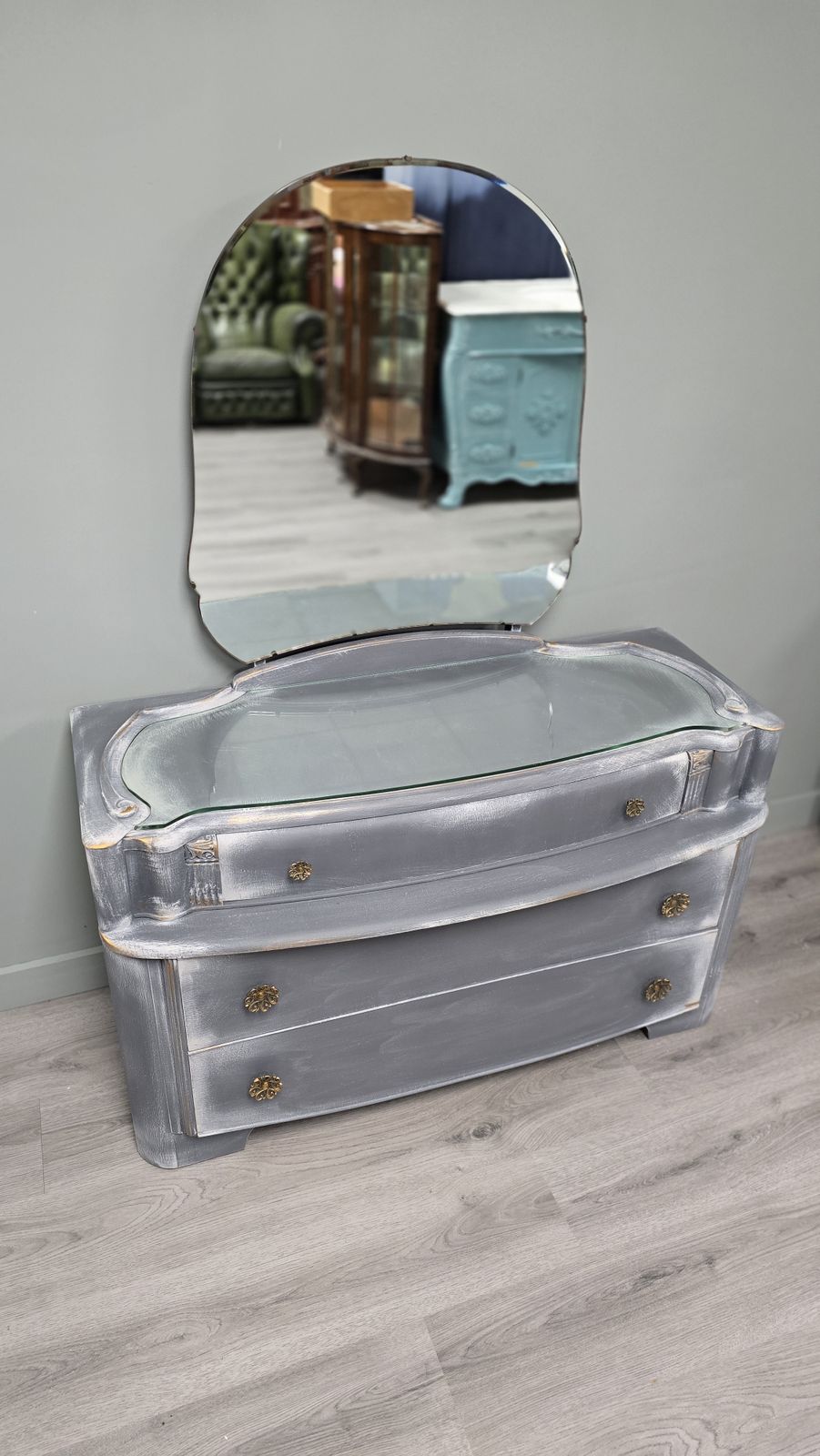 Chest Of Drawers With Mirror, Mid 20th Century