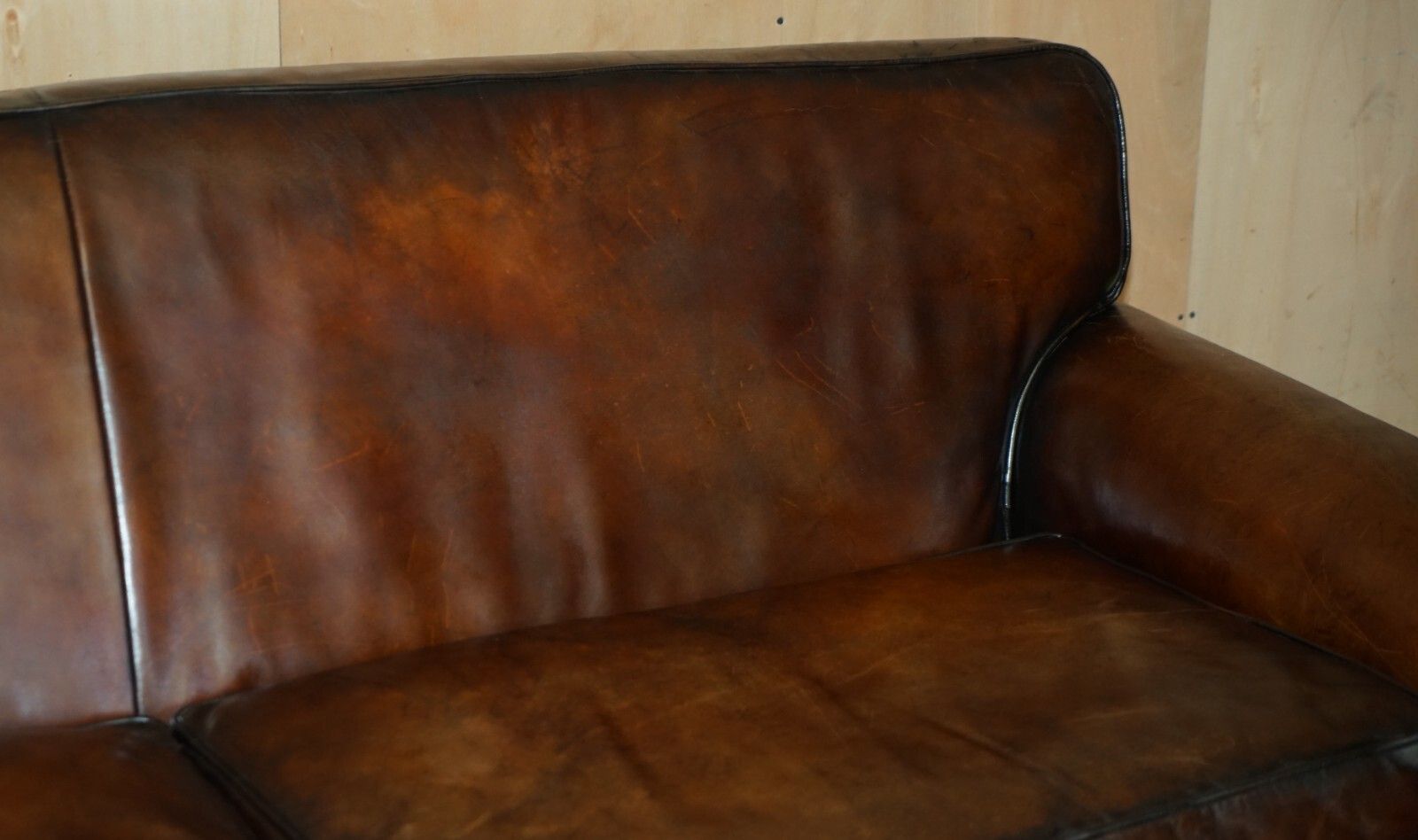 Stunning Rrp £24,000 Ralph Lauren Fully Restored Heritage Brown Leather Sofa photo 13500.0
