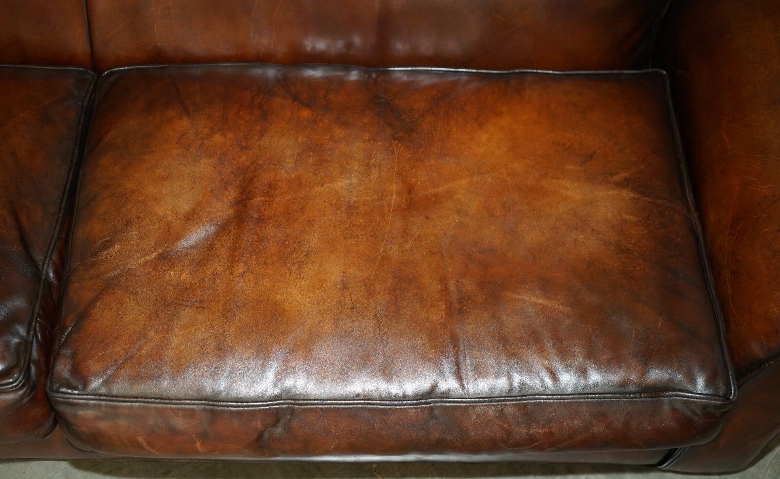 Stunning Rrp £24,000 Ralph Lauren Fully Restored Heritage Brown Leather Sofa photo buy