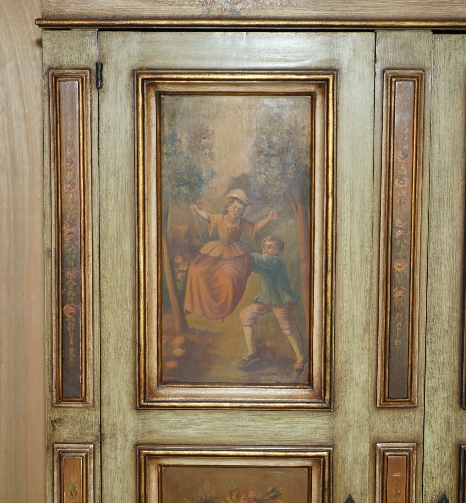 Stunning Vintage Oak Italian Housekeepers Cupboard Or Double Bank Wardrobe photo buy
