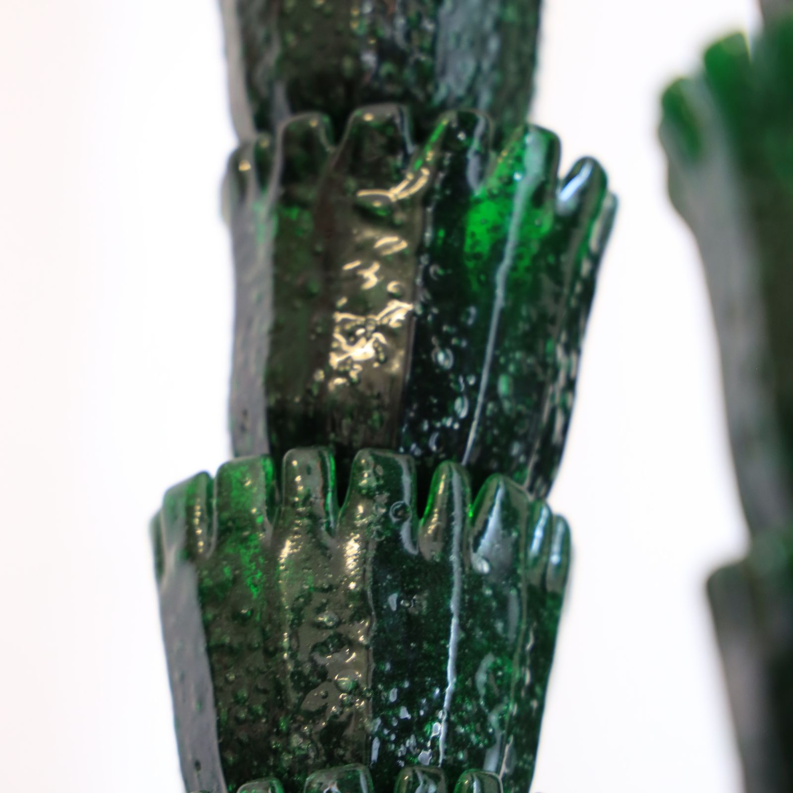 Scultura Cactus In Vetro Pulegoso Verde Con Fiori Rosso Corallo, Attribuita A Napoleone Martinuzzi Per Venini photo for sale