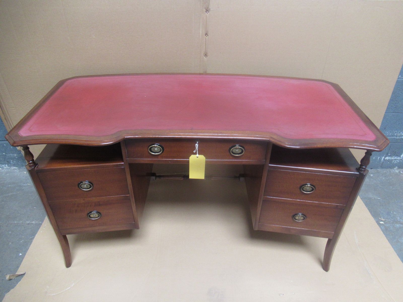 Mahogany Knee Hole Desk, 1950s photo for sale