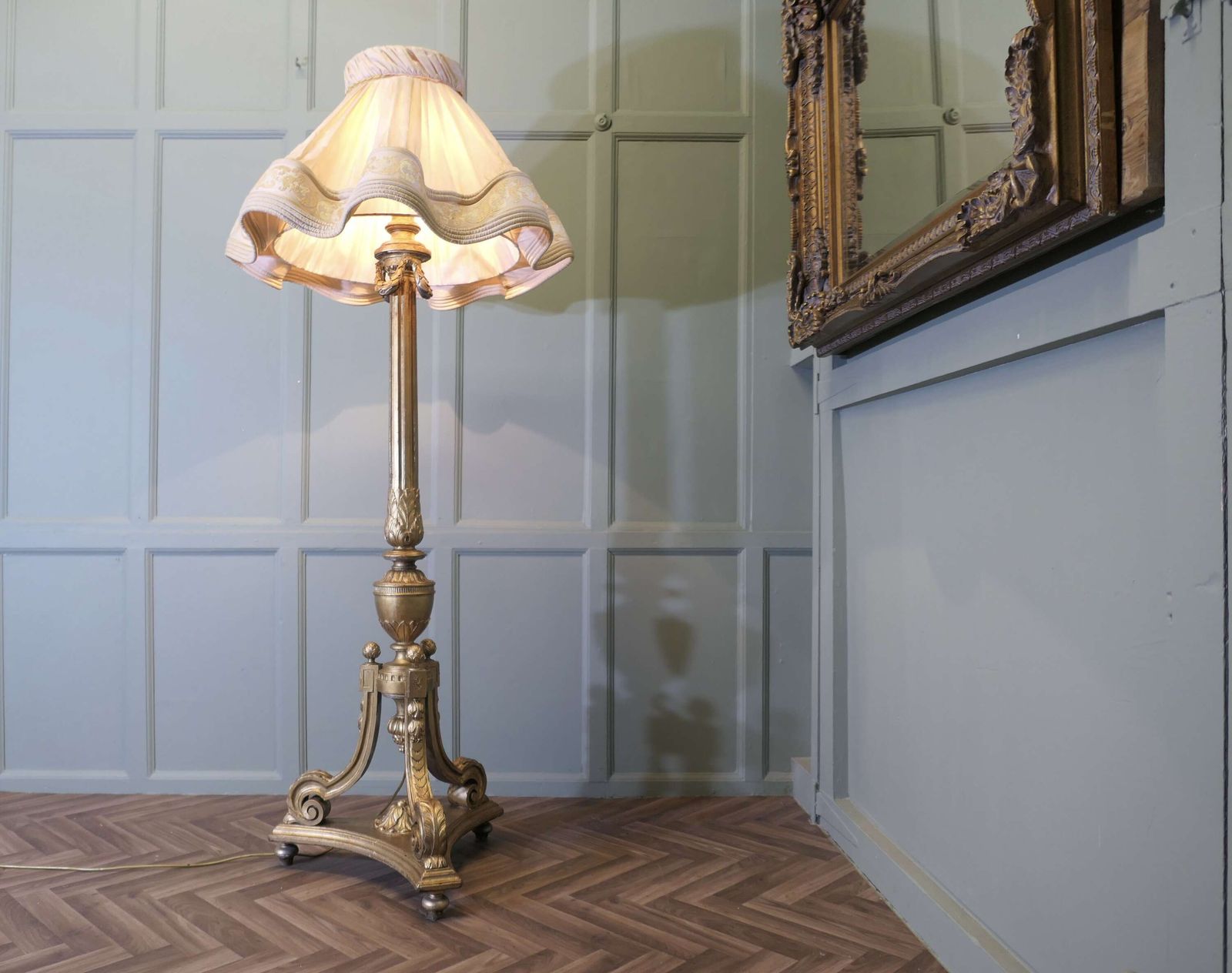 Carved French Boudoir Floor Lamp photo Lighting