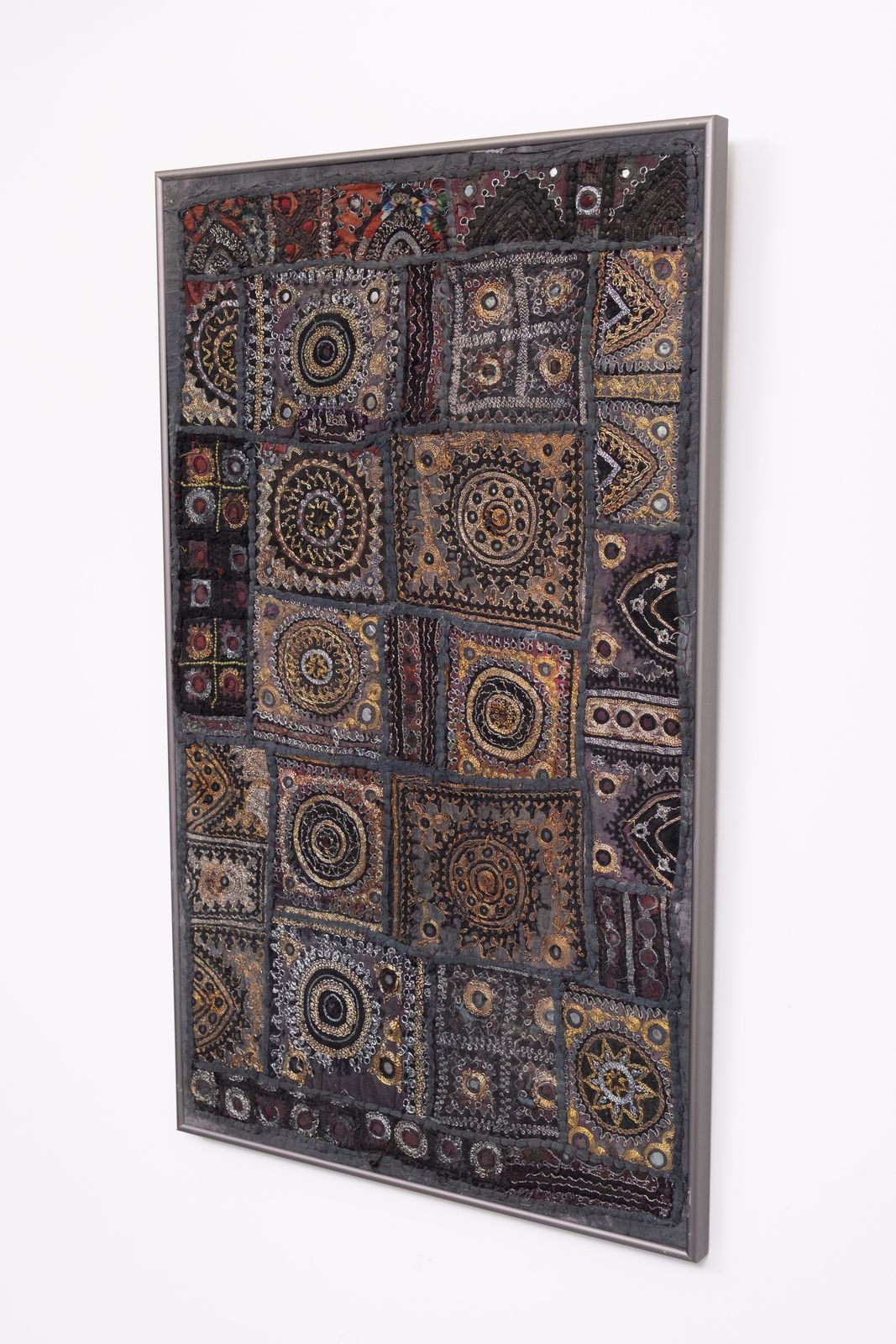 Set Of 3 Kutch Indian Embroidered Patchwork Wall Hanging photo furniture