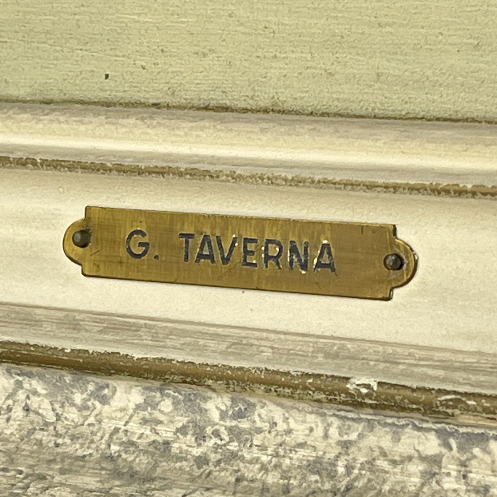 Groot Landschapsschilderij In Olieverf Door G. Taverna (1814–1878), Gesigneerd, Zwitsers, 19e Eeuw photo for sale
