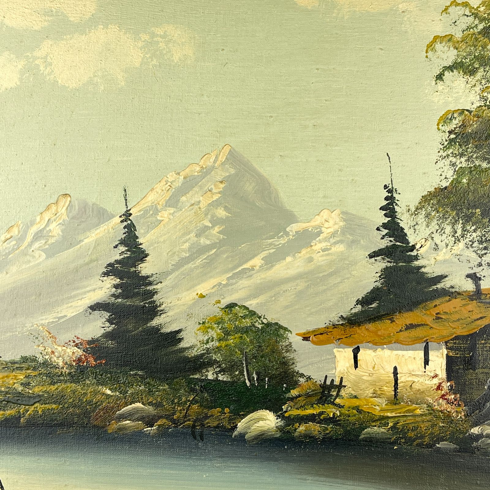 Kunst Groot Landschapsschilderij In Olieverf Door G. Taverna (1814–1878), Gesigneerd, Zwitsers, 19e Eeuw photo