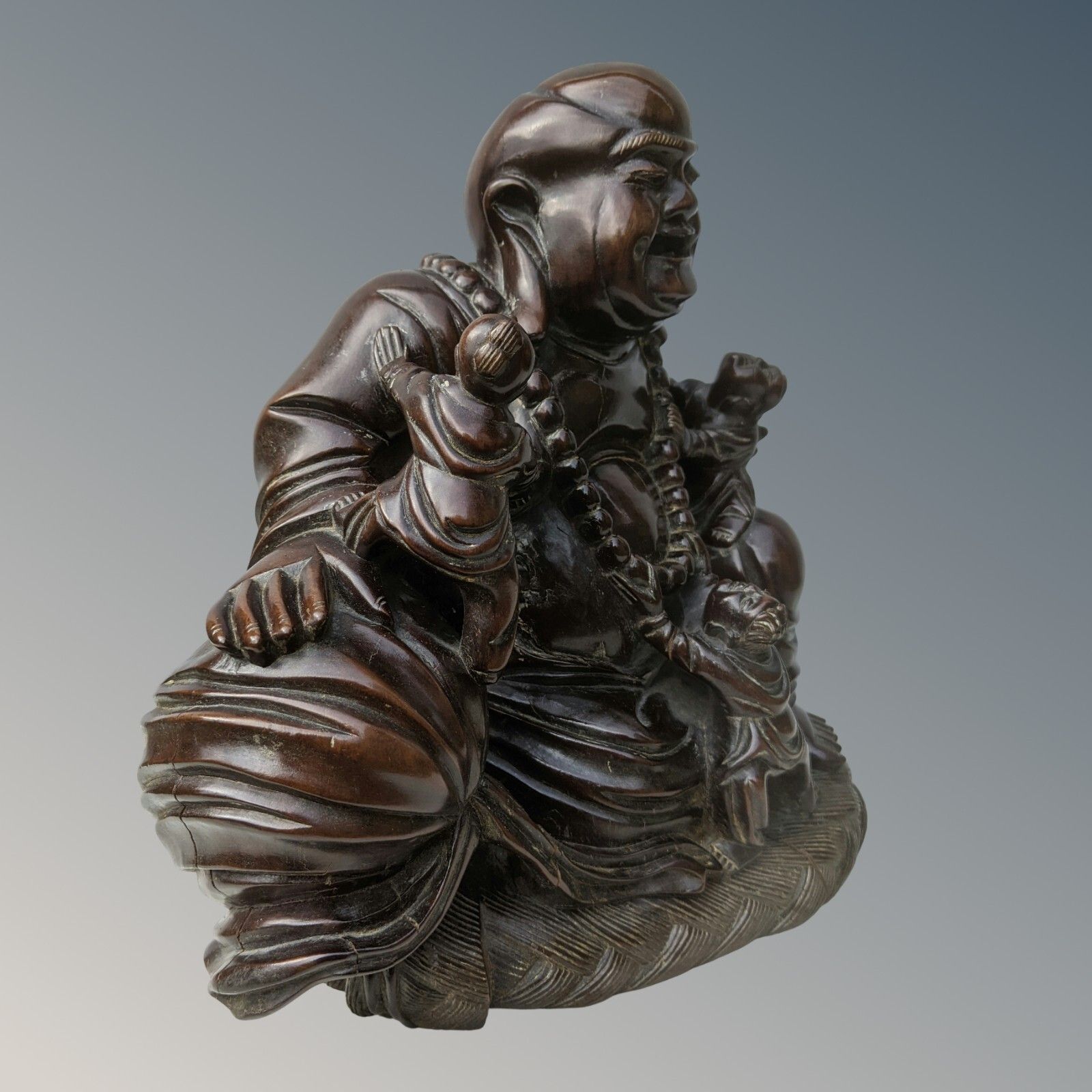 Large Antique Chinese Carved Hardwood Buddha photo Art