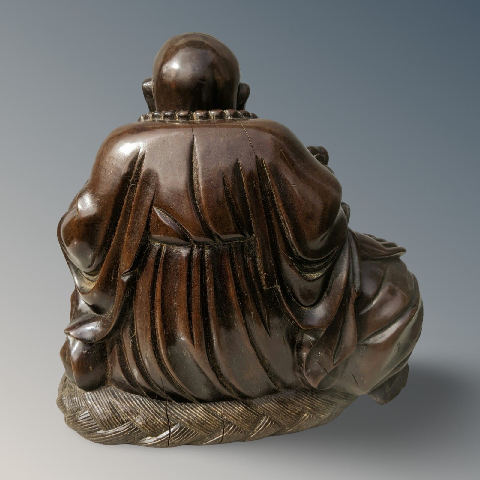 Large Antique Chinese Carved Hardwood Buddha photo vinterior
