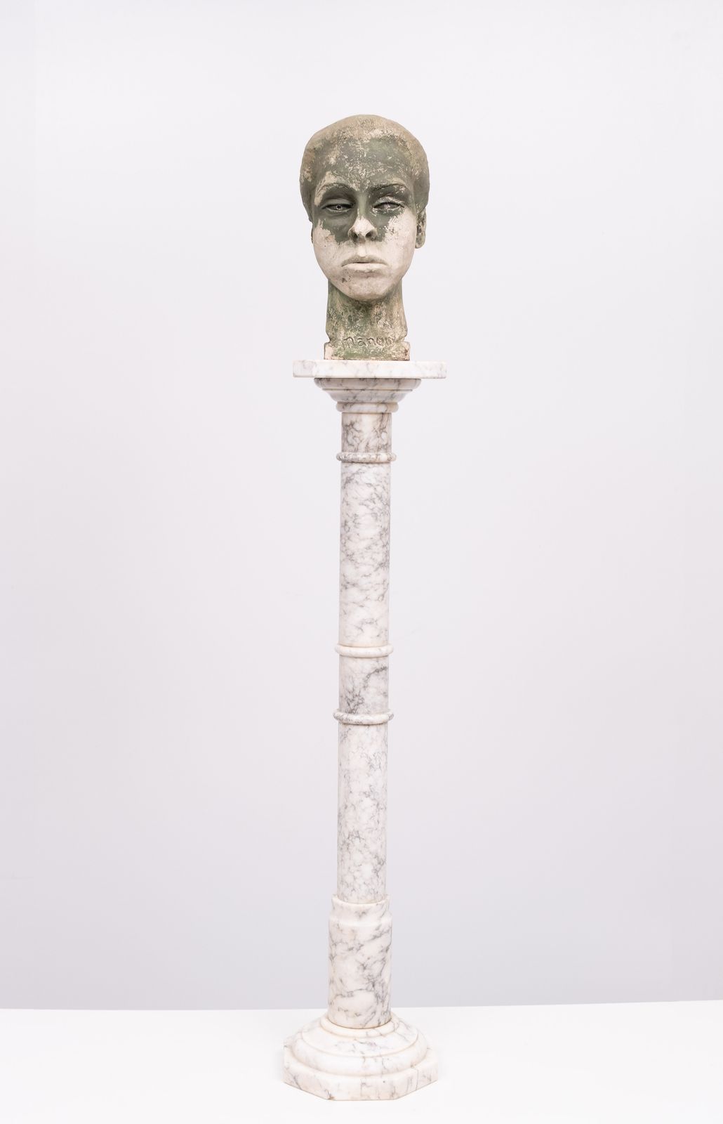 An Antique Italian Ring Turned Alabaster Pedestal 19th Century photo furniture