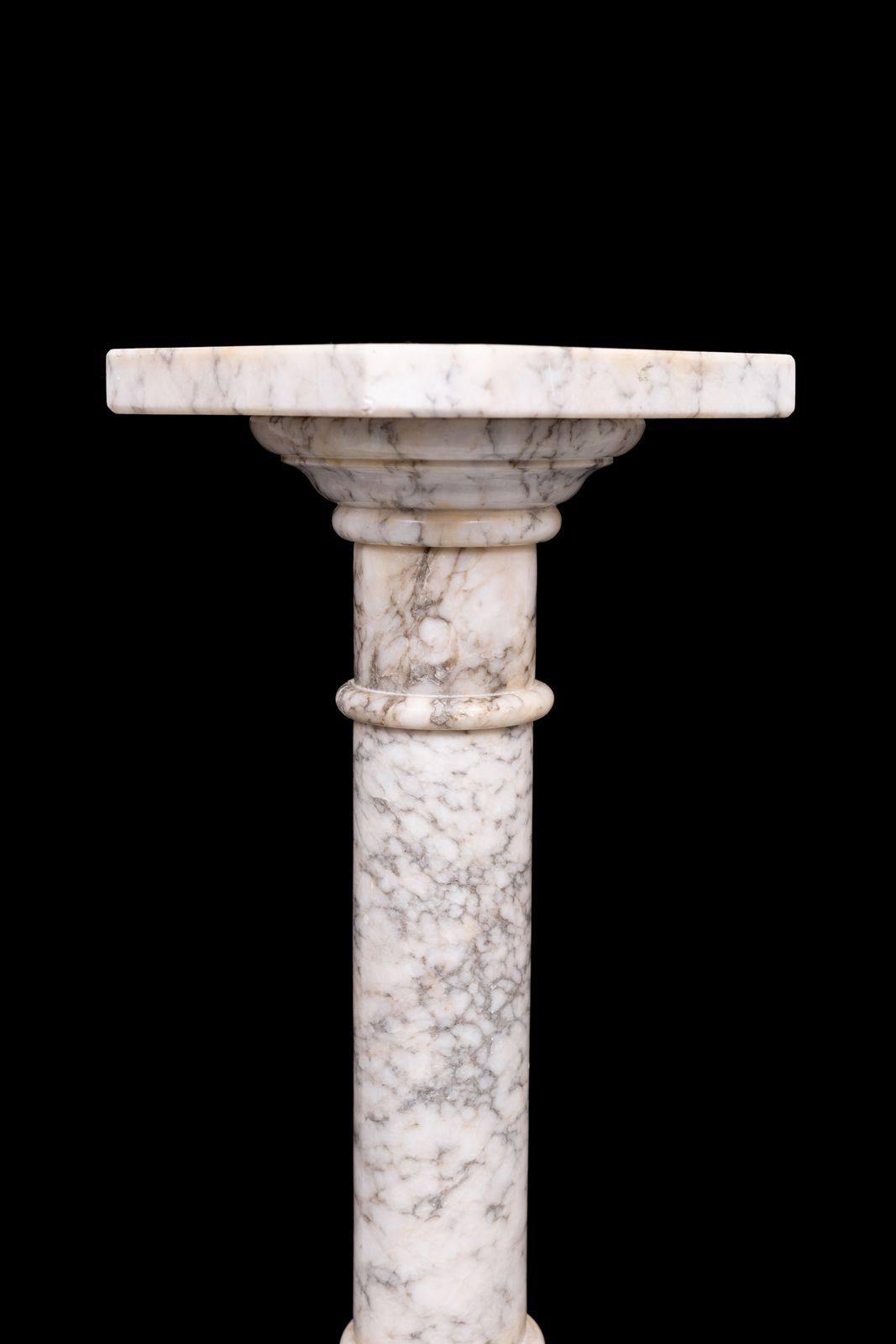 photo for sale An Antique Italian Ring Turned Alabaster Pedestal 19th Century