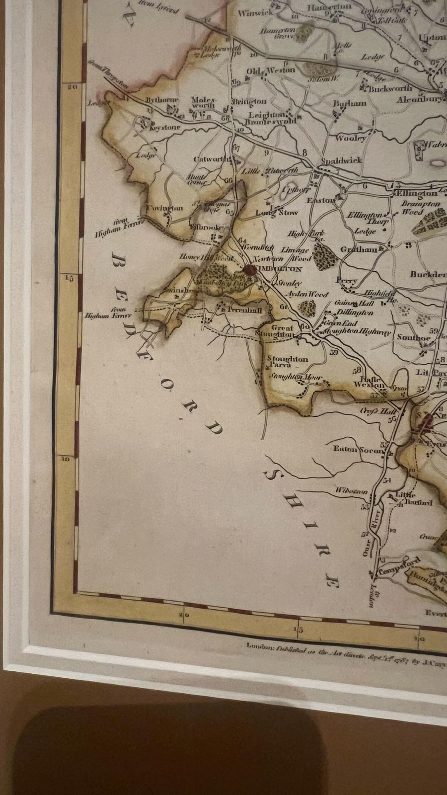 Framed 18th Century Map Of Huntingdonshire By John Cary, C.1787 – Antique English County Map photo 129.0