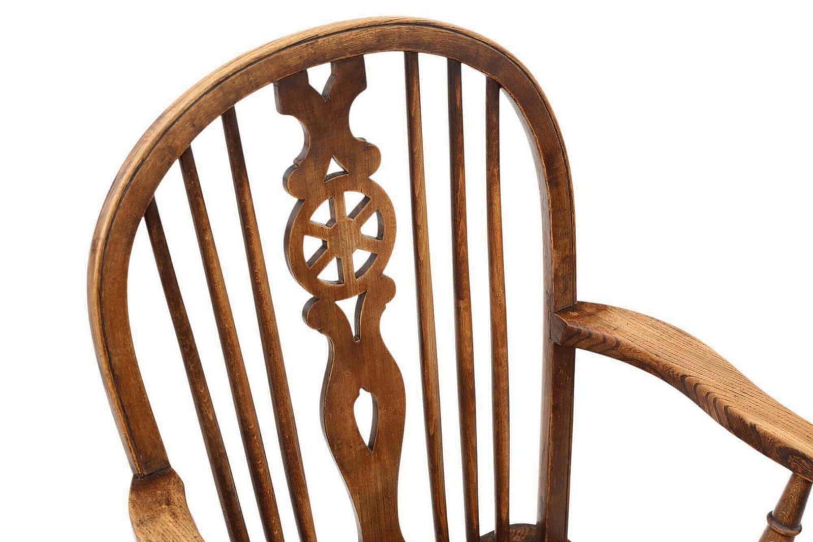 Antique Harlequin Set Of 8 (6 Plus 2) Ash Elm Beech Kitchen Dining Chairs C1910 photo vintage