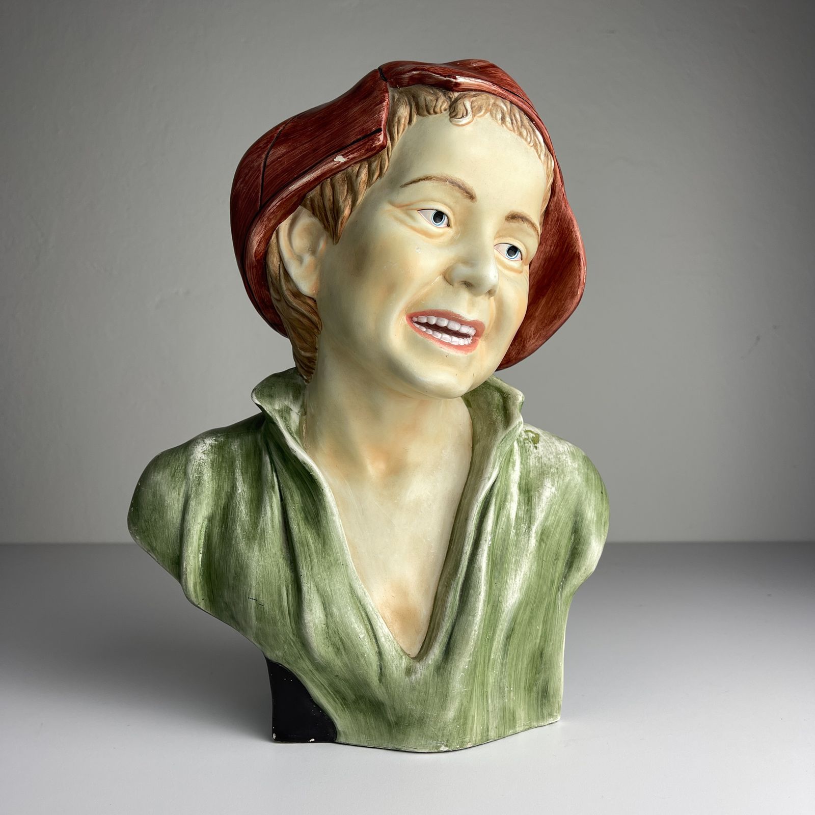 photo for sale Vintage Terracotta Bust Boy, Coimbra, Portugal 1960s
