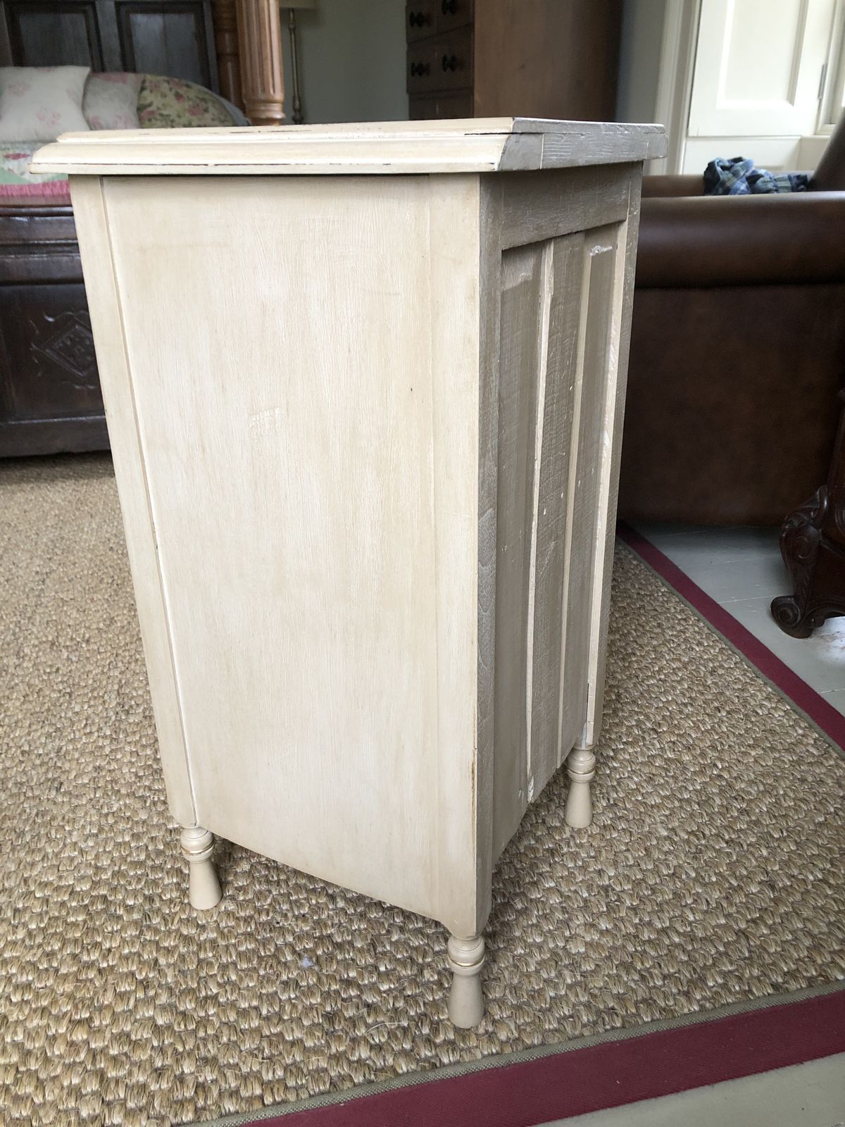 photo furniture Antique Bedside Cabinet Hand Painted In F&B Archive Stone No. 227