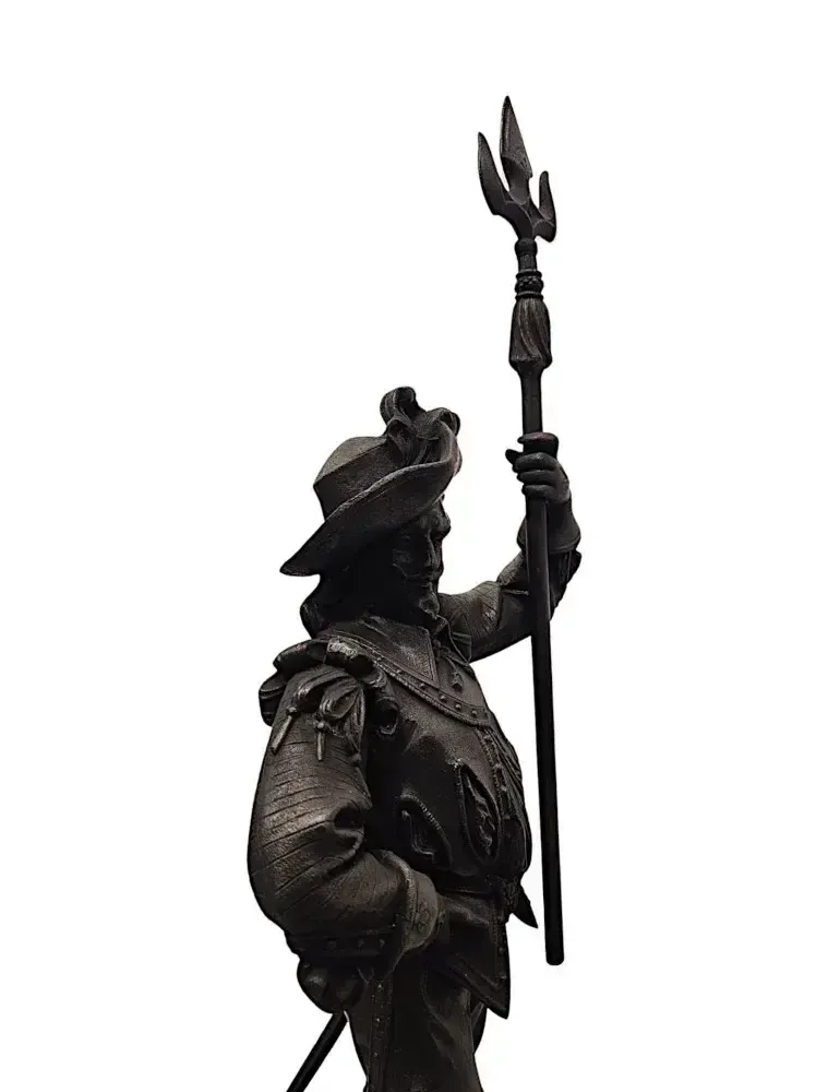 A Rare Pair Of 19th Century Spelter Figural Cavalier Sculptures photo 3348.2153