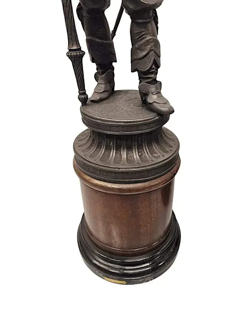 A Rare Pair Of 19th Century Spelter Figural Cavalier Sculptures photo vinterior