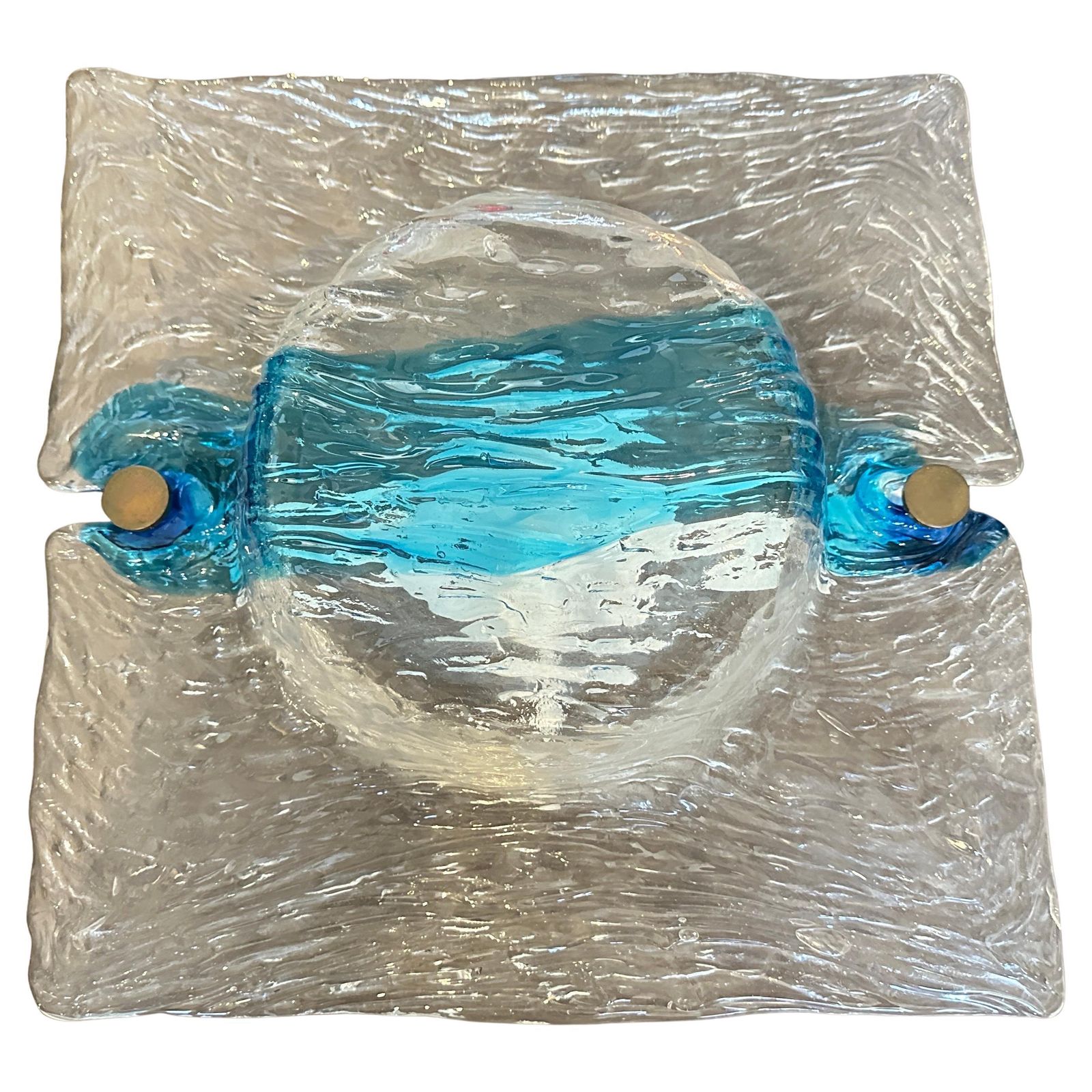 1970s Toni Zuccheri For Venini Corteccia Murano Glass Huge Space Age Wall Sconce photo furniture