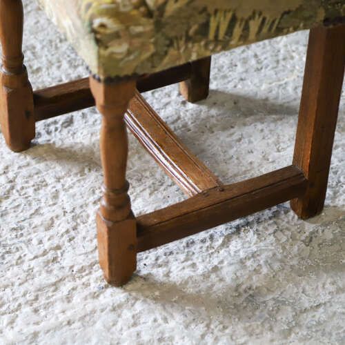 Bespoke Child’s Throne Chair   Oak & Exquisite Upholstery   English Early 20th‑Century photo vinterior