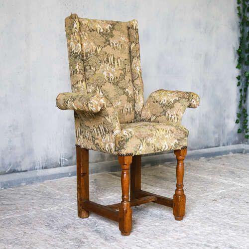 photo for sale Bespoke Child’s Throne Chair   Oak & Exquisite Upholstery   English Early 20th‑Century