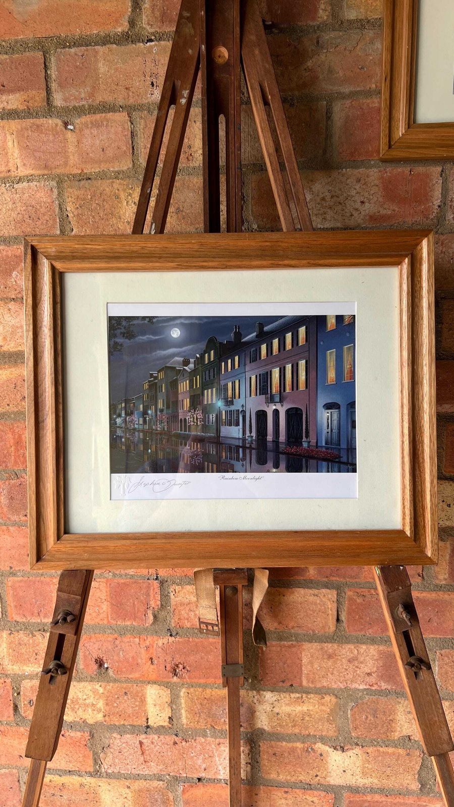 Signed Stephen O Gunter Rainbow Row And Battery Moonlight Charleston Picture Set photo furniture