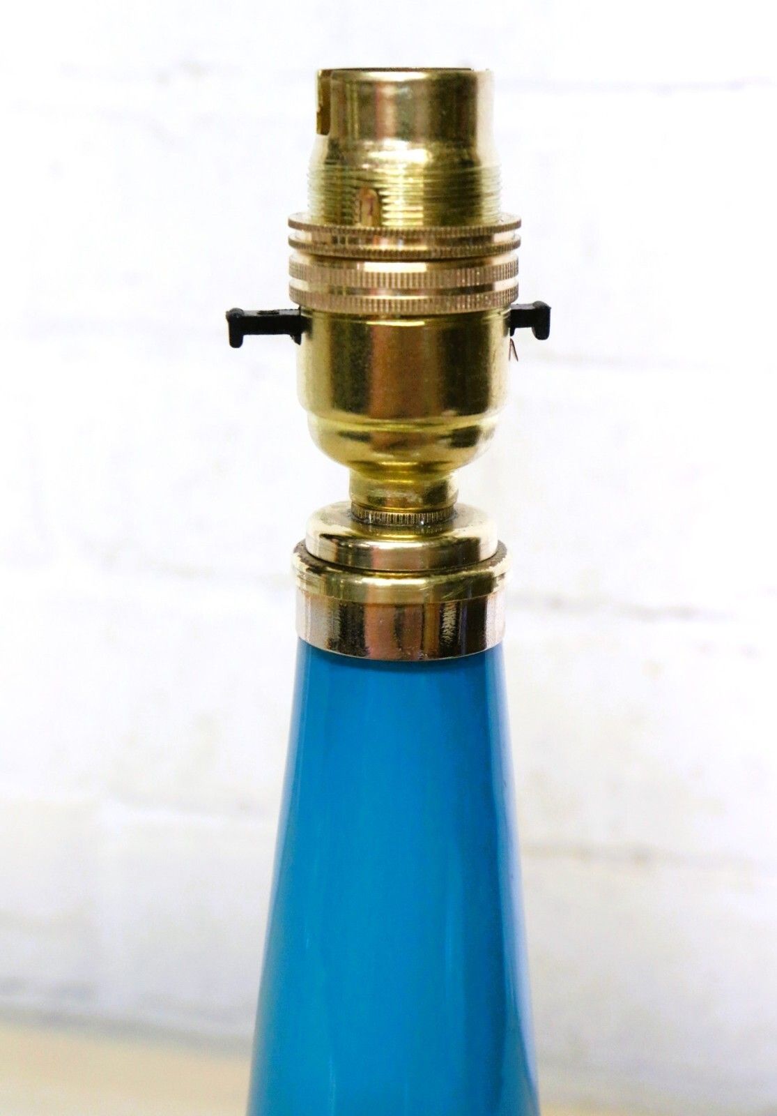Table Lamp Original Holmegaard 1960's Danish Glass Blue Lamp Le Klint Era photo furniture