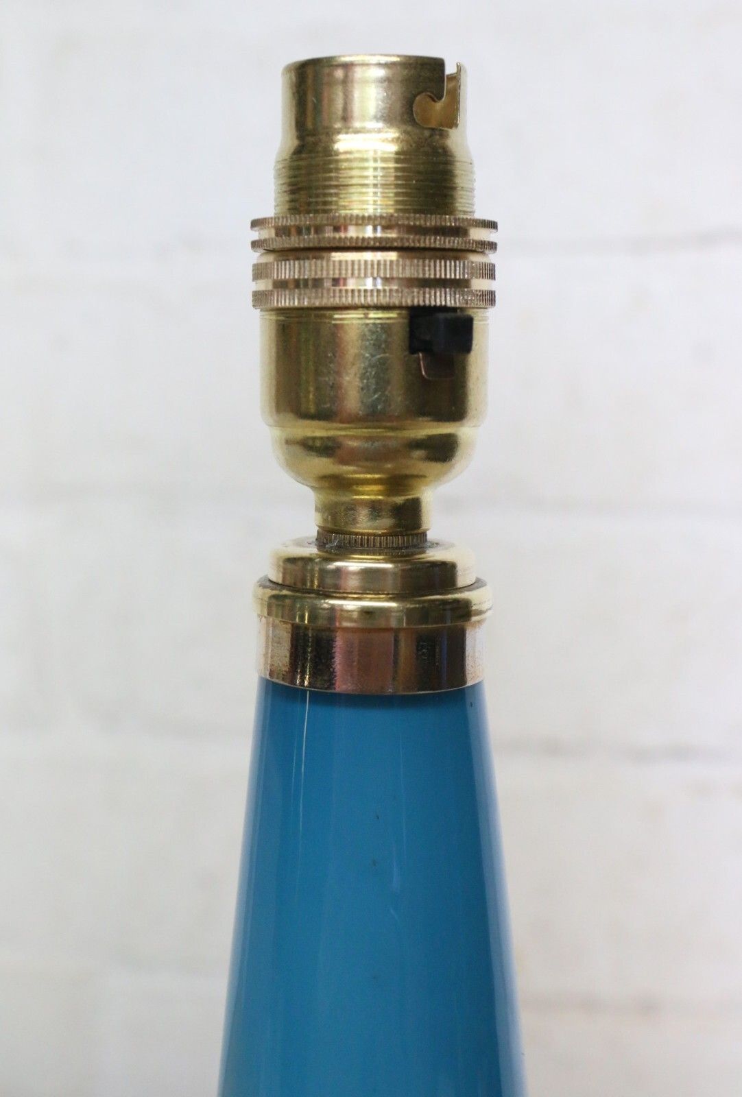 Table Lamp Original Holmegaard 1960's Danish Glass Blue Lamp Le Klint Era photo 295.0