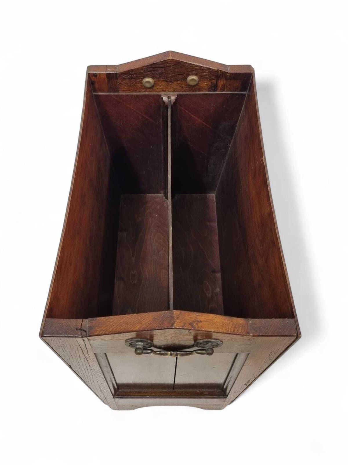 Antique Oak Magazine Rack / Brown Oak C1920 photo vinterior