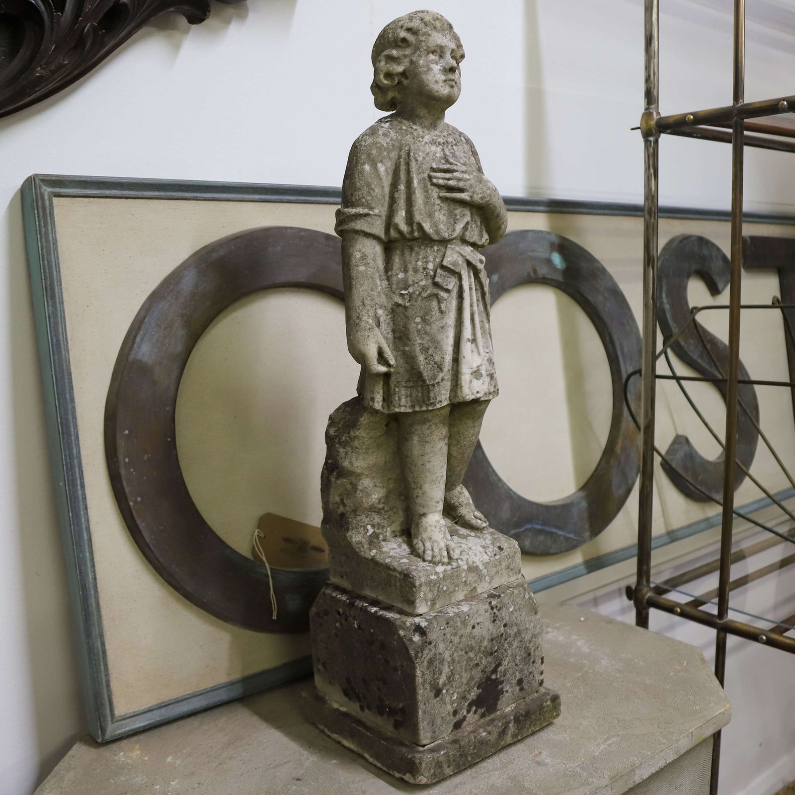 photo for sale Footsteps In Time: 19th Century Marble Statue Child Of The Eternal Spring