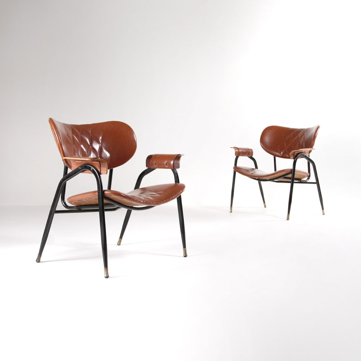 Pair Of 50s Armchairs Designed By Gastone Rinaldi For Rima