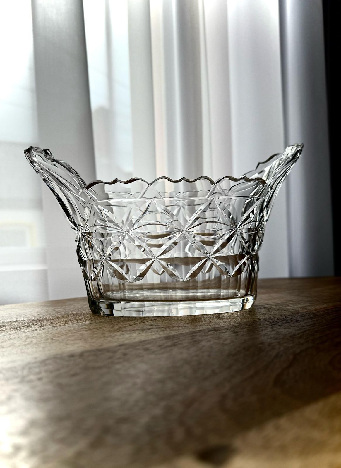 photo for sale Rare Set Of 3 Irish Georgian Cut Glass Bowls With Original Underplates, Circa 1780 1800