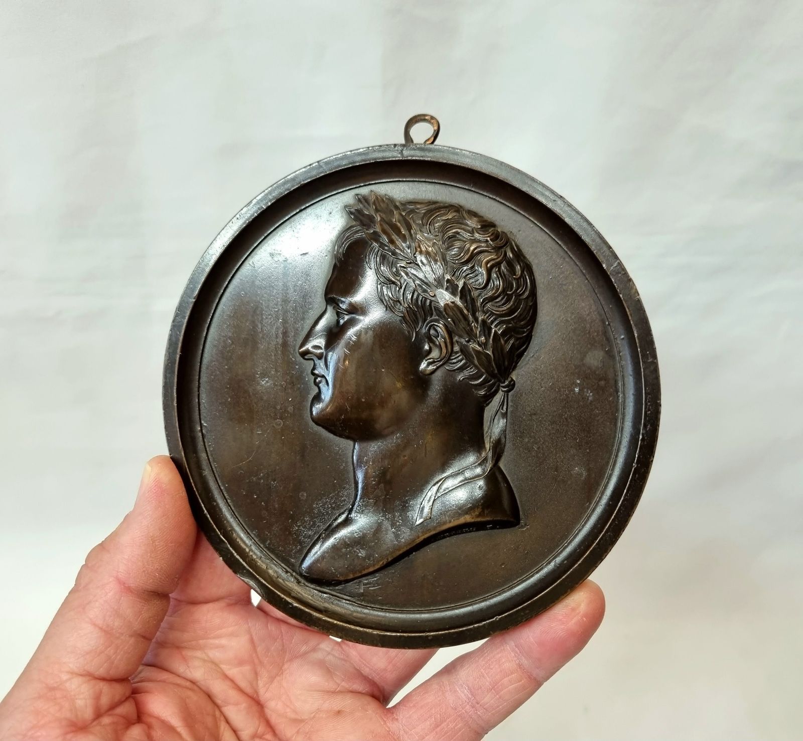 photo for sale A Fine Early 19th Century Pair Of Beautifully Cast Bronze Wall Hanging Plaques Of Napoleon Bonaparte And Marie Louise, Empress Of France.